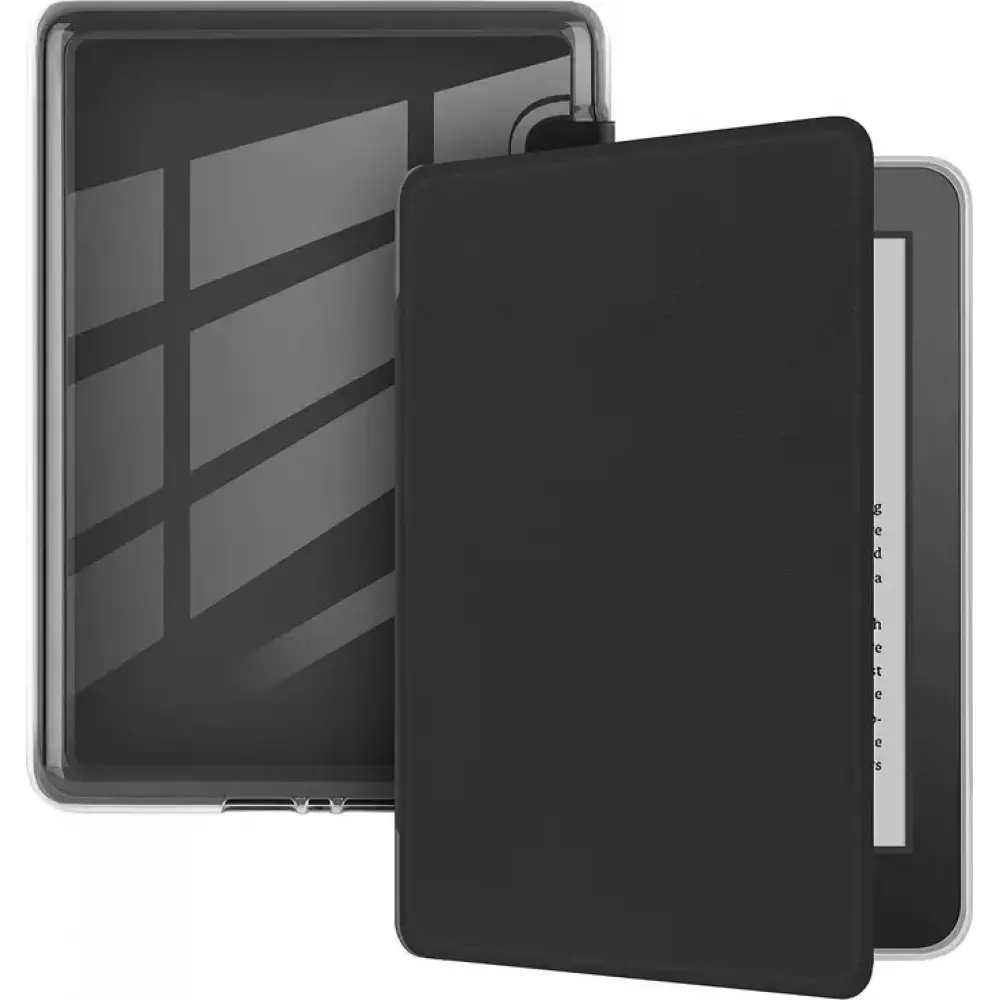 Kindle Paperwhite 2024 (12e génération) Case Hülle - Ultra-transparente Acryl- und TPU-Hülle mit Stosschutz und Standby / Weckfunktion - Schwarz