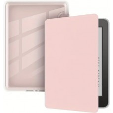 Coque Kindle Paperwhite 2024 (12e génération) - Ultra-transparent protection acrylique et TPU antichoc avec fonction veille / réveil - Rose