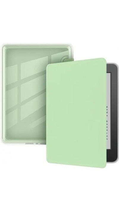 Coque Kindle Paperwhite 2024 (12e génération) - Ultra-transparent protection acrylique et TPU antichoc avec fonction veille / réveil - Vert