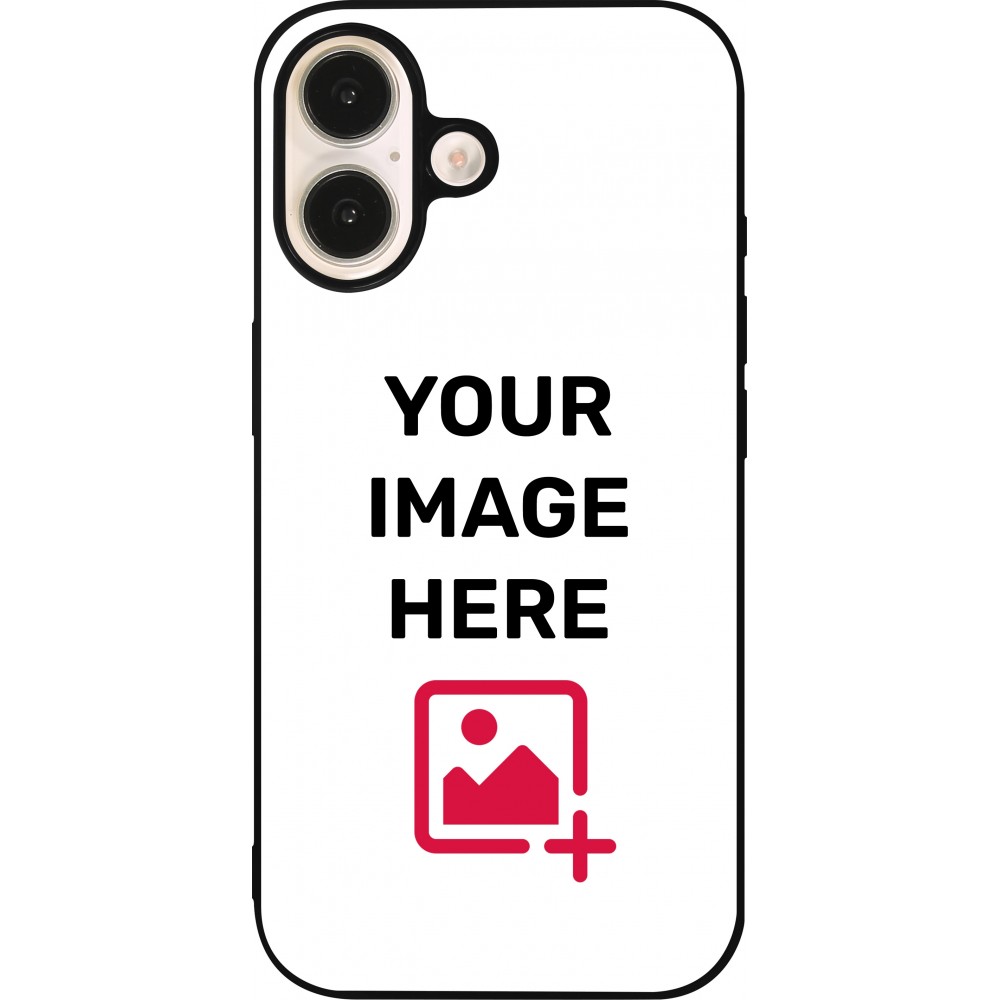 Coque personnalisée avec bords en silicone noir - iPhone 16