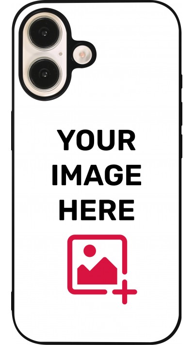 Coque personnalisée avec bords en silicone noir - iPhone 16