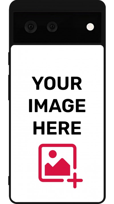 Coque personnalisée en silicone rigide noir - Google Pixel 6