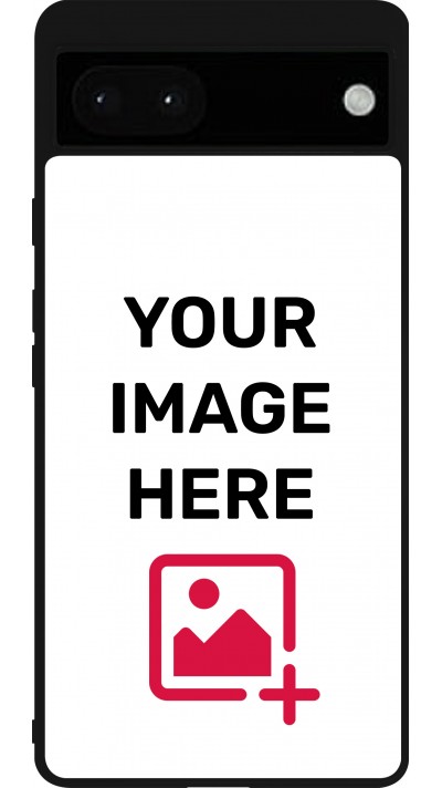 Coque personnalisée en silicone rigide noir - Google Pixel 6a