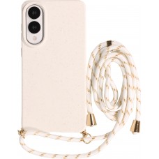 Coque Samsung Galaxy S26 - Bio Eco-Friendly nature avec cordon collier - Blanc