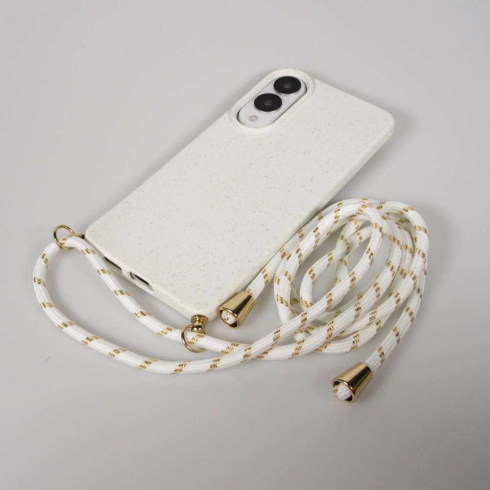 Coque Samsung Galaxy S26 - Bio Eco-Friendly nature avec cordon collier - Blanc
