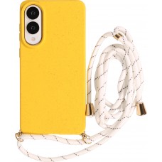 Coque Samsung Galaxy S26 - Bio Eco-Friendly nature avec cordon collier jaune