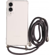 Coque Samsung Galaxy S25 Edge - Gel transparent avec lacet - Gris