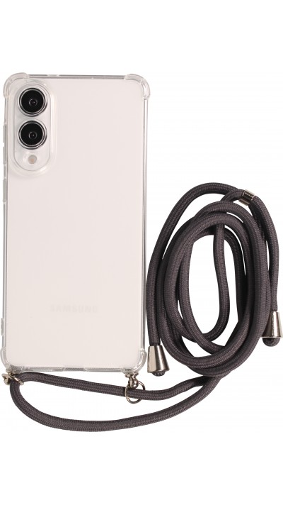 Hülle Samsung Galaxy S25 Edge - Gummi transparent mit Seil - Grau