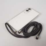 Coque Samsung Galaxy S25 Edge - Gel transparent avec lacet - Gris
