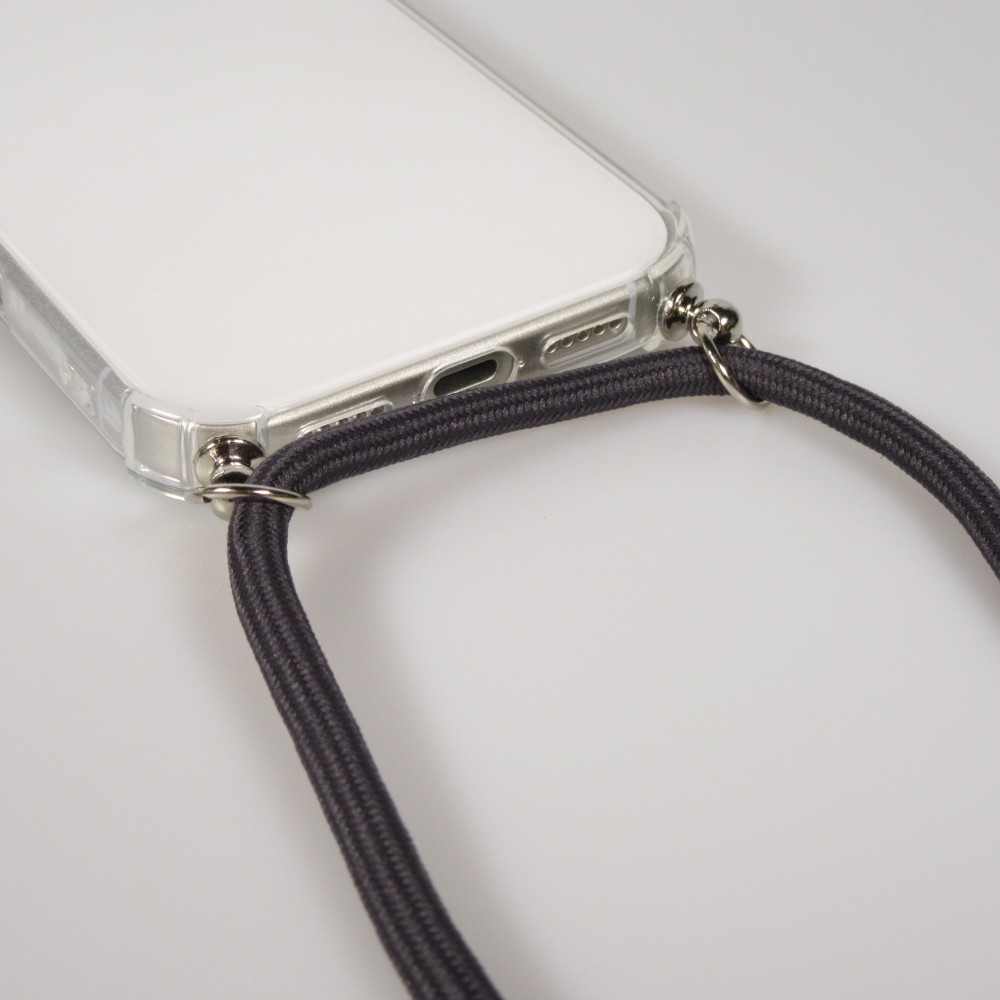 Coque Samsung Galaxy S25 Edge - Gel transparent avec lacet - Gris