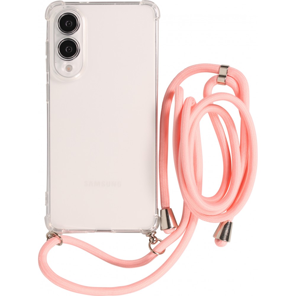 Coque Samsung Galaxy S25 Edge - Gel transparent avec lacet - Rose