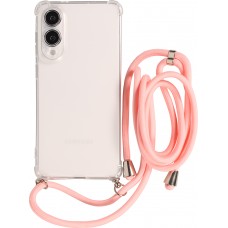 Coque Samsung Galaxy S25 Edge - Gel transparent avec lacet - Rose