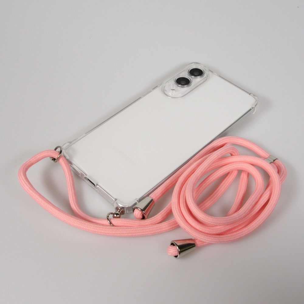 Coque Samsung Galaxy S25 Edge - Gel transparent avec lacet - Rose