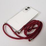 Hülle Samsung Galaxy S25 Edge - Gummi transparent mit Seil - Rot