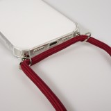 Hülle Samsung Galaxy S25 Edge - Gummi transparent mit Seil - Rot