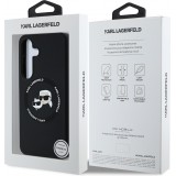 Galaxy S25 Case Hülle - Karl Lagerfeld Silikon-Hülle mit Karl und Choupette Design, MagSafe-kompatibel - Schwarz