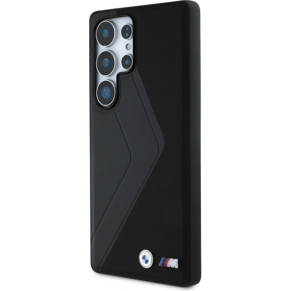 Coque Samsung Galaxy S25 Ultra - BMW Oversized rayures compatible MagSafe en cuir - Noir