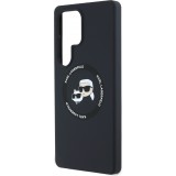 Galaxy S25 Ultra Case Hülle - Karl Lagerfeld Silikonhülle mit Karl und Choupette Design, MagSafe-kompatibel - Schwarz