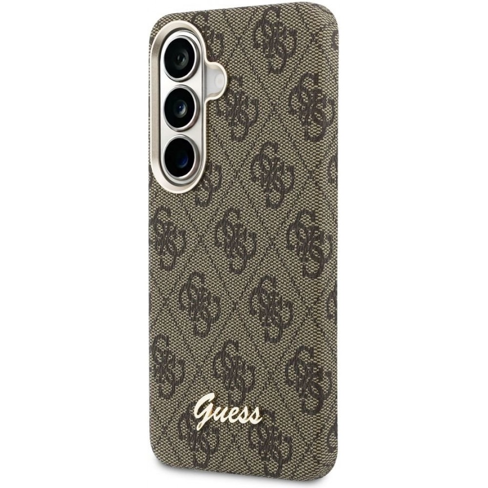 Coque Samsung Galaxy S26 - Guess 4G Script MagSafe Magnetic protection élégante - Brun