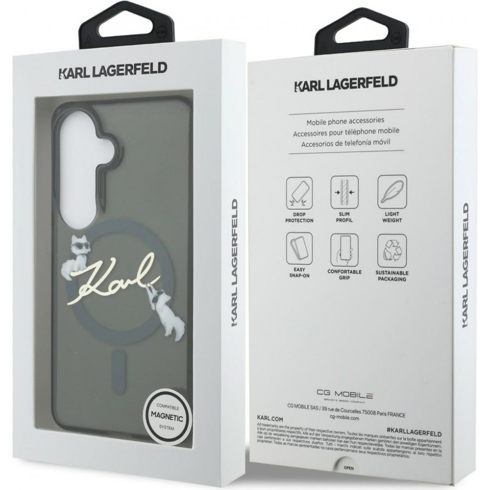 Galaxy S26 Case H&uuml;lle - Karl Lagerfeld IML KC Script MagSafe H&uuml;lle Elegant - Schwarz