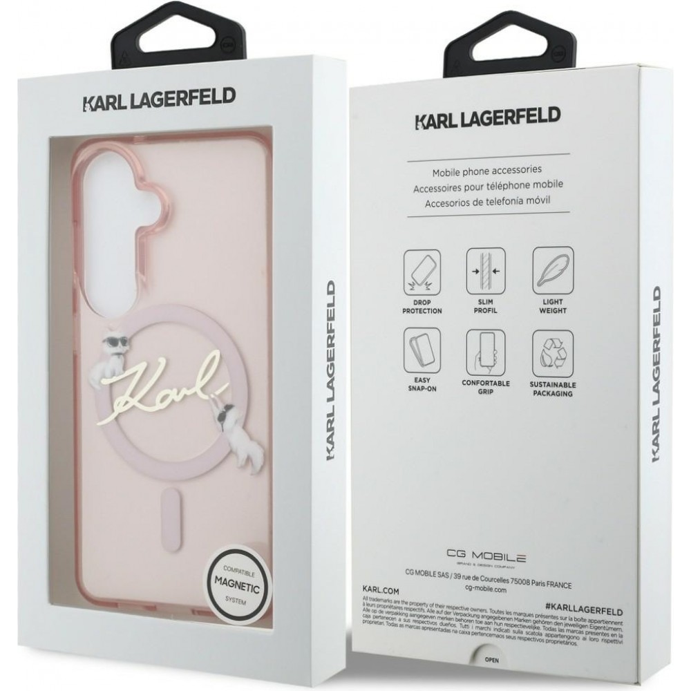 Galaxy S26 Case H&uuml;lle - Karl Lagerfeld IML KC Script MagSafe H&uuml;lle Elegant - Rosa