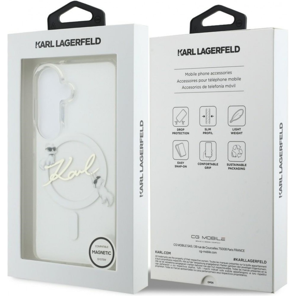 Galaxy S26 Case H&uuml;lle - Karl Lagerfeld IML KC Script MagSafe H&uuml;lle Elegant - Transparent