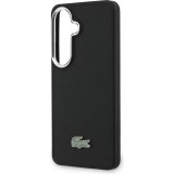 Coque Samsung Galaxy S26 - Lacoste Petit Pique MagSafe avec logo m&eacute;tal protection &eacute;l&eacute;gante et durable - Noir