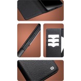 Coque Samsung Galaxy S26 Ultra - Flip Qialino Full grain Wallet cuir véritable mat avec fermeture magnétique - Brun