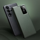 Coque Samsung Galaxy S26 Ultra - Flip Qialino Ultra smart cuir v&eacute;ritable - Cyan