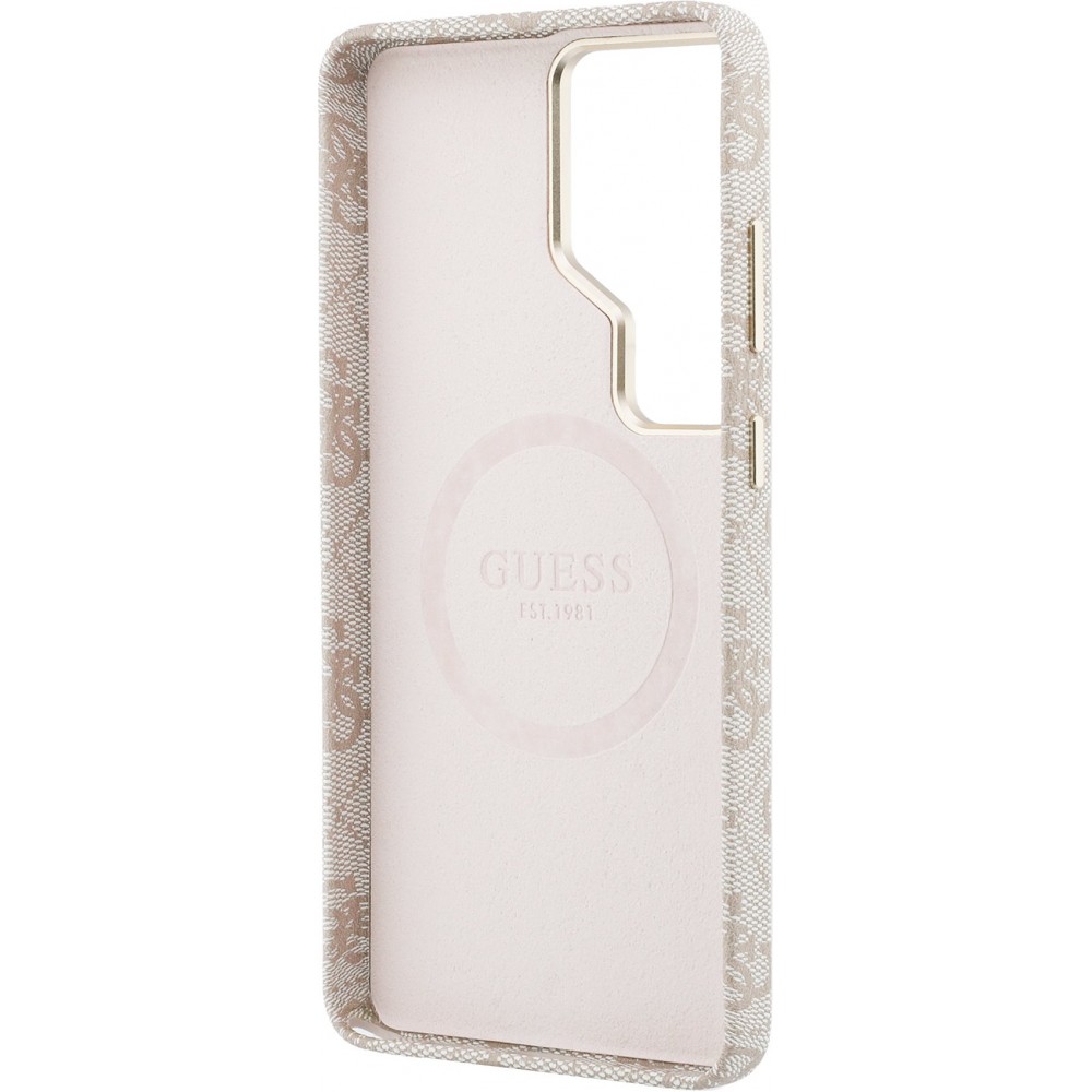 Coque Samsung Galaxy S26 Ultra - Guess 4G Script MagSafe Magnetic protection &eacute;l&eacute;gante - Rose