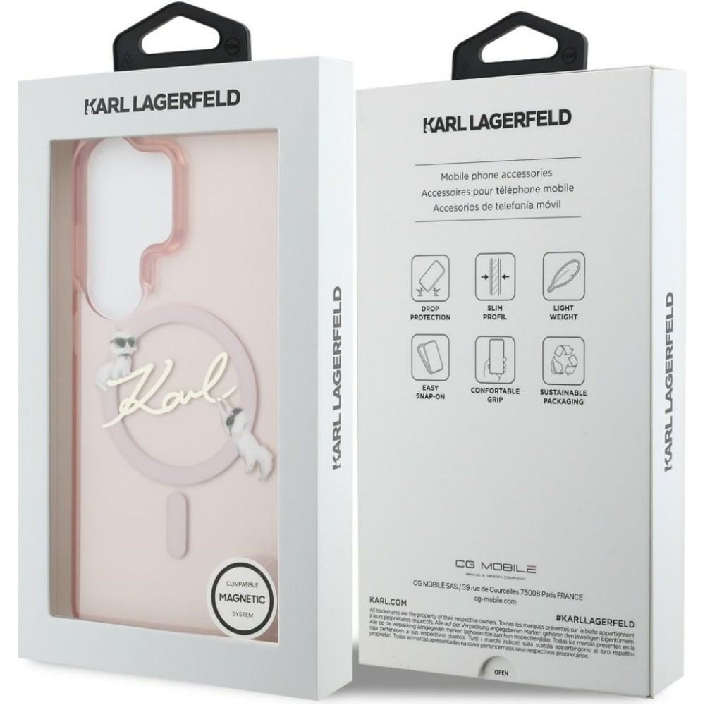 Galaxy S26 Ultra Case H&uuml;lle - Karl Lagerfeld IML KC Script MagSafe H&uuml;lle Elegant - Rosa