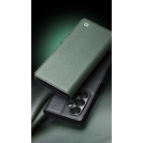 Galaxy Z Fold7 Case Hülle - Flip Qialino Full Grain Wallet Echtleder matt mit Magnetverschluss - Dunkelbraun