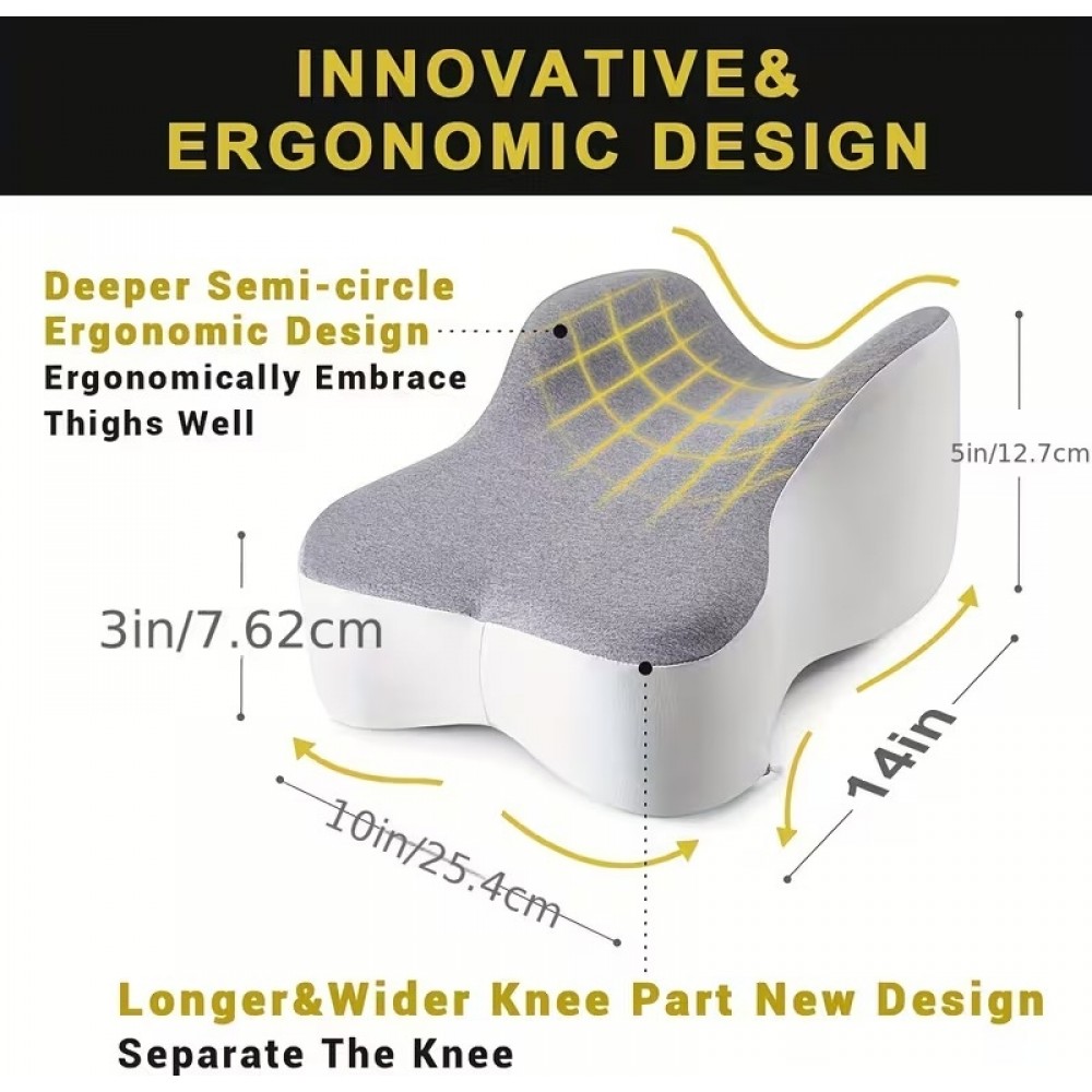 Coussin de genoux &agrave; m&eacute;moire de forme pour position lat&eacute;rale soutien des jambes 35,56cm - Gris
