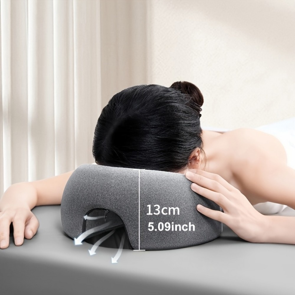 Coussin de massage facial en U pour massaget et relaxation tête cervicale - Gris