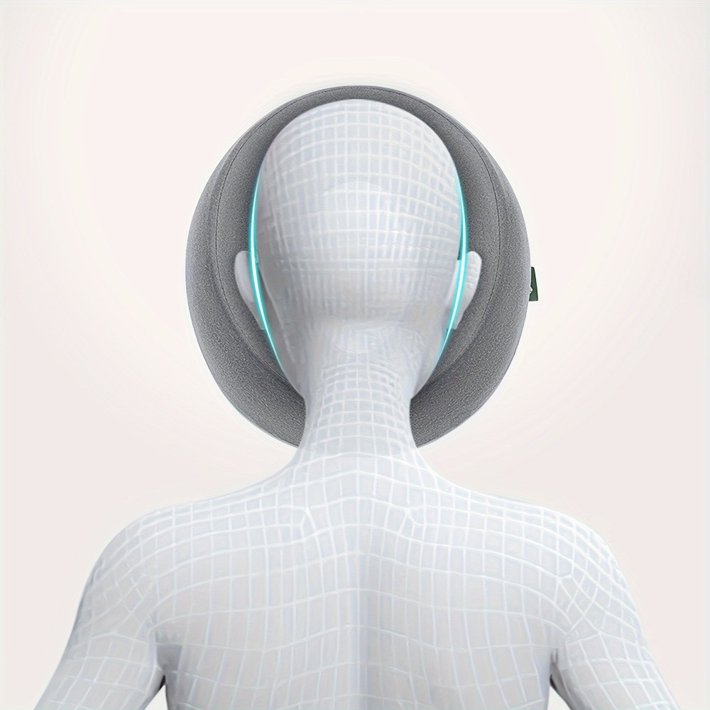 Coussin de massage facial en U pour massaget et relaxation tête cervicale - Gris