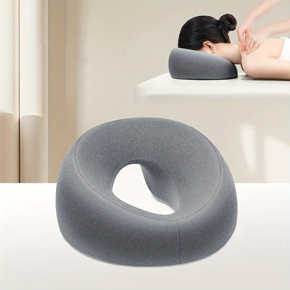 Coussin de massage facial en U pour massaget et relaxation tête cervicale - Gris