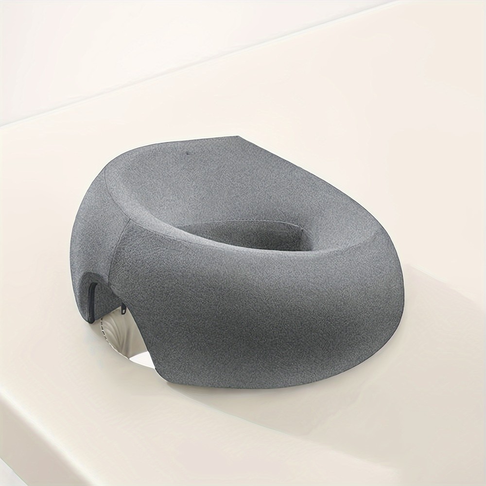 Coussin de massage facial en U pour massaget et relaxation tête cervicale - Gris