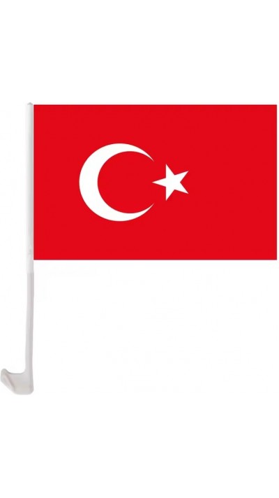 Drapeau Turquie avec clip pour vitre de voiture accessoire supporter