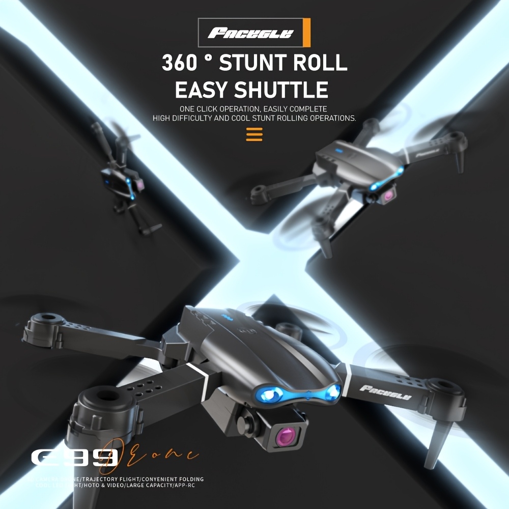 Drone quadricoptère Facegle E99 avec caméras duales éclairage LED et télécommande