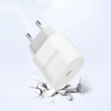 Dudao A14C chargeur mural USB-C PD 20W avec c&acirc;ble (1m USB-C) - Blanc