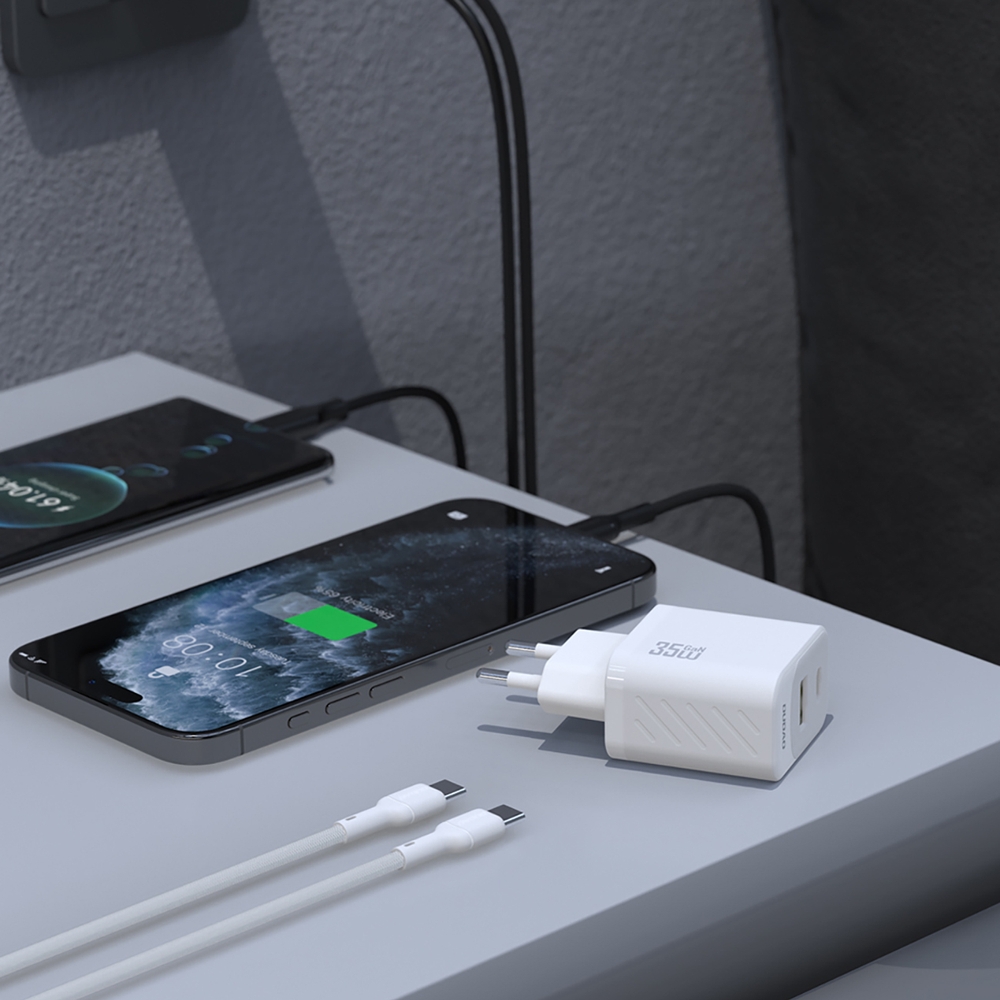 Dudao A27 Max 35W GaN chargeur mural ultra rapide PD+QC - Blanc