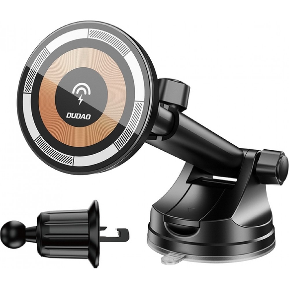Dudao F12MAX+ support de t&eacute;l&eacute;phone avec chargeur sans fil 15W compatible MagSafe - Noir