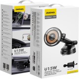 Dudao F12MAX+ support de t&eacute;l&eacute;phone avec chargeur sans fil 15W compatible MagSafe - Noir