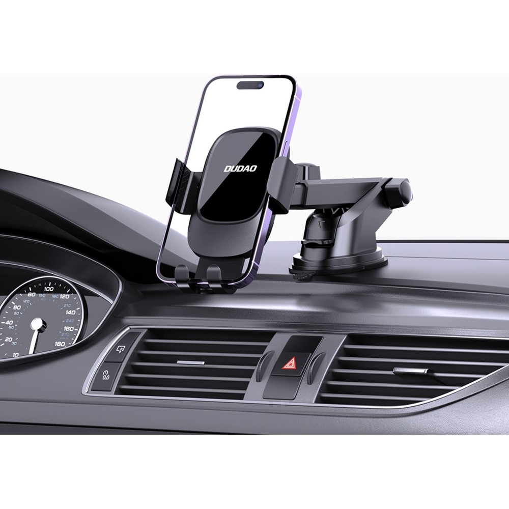 Dudao F5N+ support de t&eacute;l&eacute;phone pour voiture avec ventouse pour pare-brise ou tableau de bord - Noir