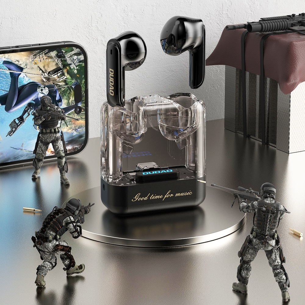 Dudao U18Pro Bluetooth 5.3 TWS Kopfh&ouml;rer ergonomisch 6h Akkulaufzeit - Schwarz