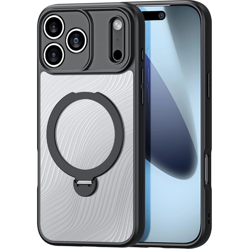 Coque iPhone 17 Pro - Dux Ducis Aimo Mag Series avec support et anneau magnétique  - Noir