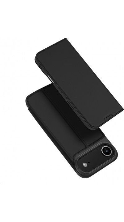 Coque iPhone Air - Dux Ducis Skin Pro avec rabat et emplacement pour cartes en cuir synthétique PU et TPU flexible - Noir