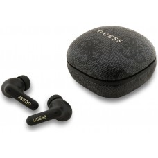 &Eacute;couteurs Bluetooth Guess PU 4G Script Logo ENC TWS assistant vocal et autonomie 16h - Noir