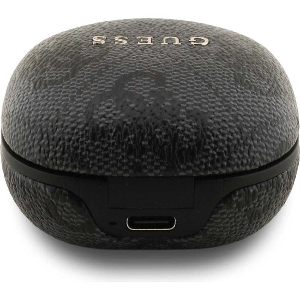&Eacute;couteurs Bluetooth Guess PU 4G Script Logo ENC TWS assistant vocal et autonomie 16h - Noir