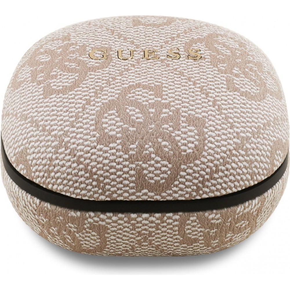 &Eacute;couteurs Bluetooth Guess PU 4G Script Logo ENC TWS assistant vocal et autonomie 16h - Rose